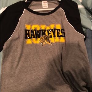 PINK Hawkeyes baseball tee
